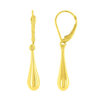 Load image into Gallery viewer, 14k Yellow Gold Plain &amp; Simple Teardrop Dangle Drop Earrings, 5.5mm
