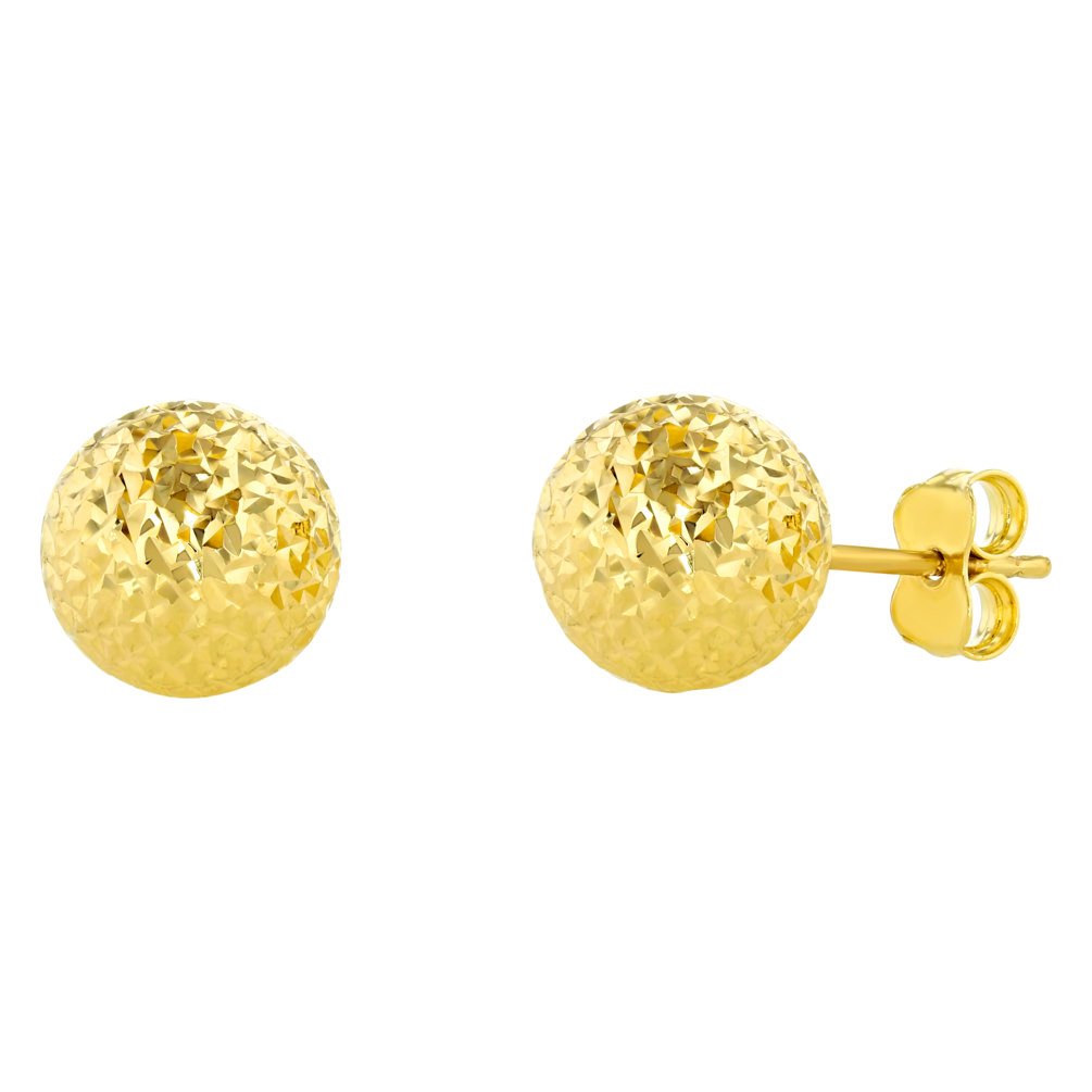 14k Yellow Gold 8mm Ball Round Stud Earrings