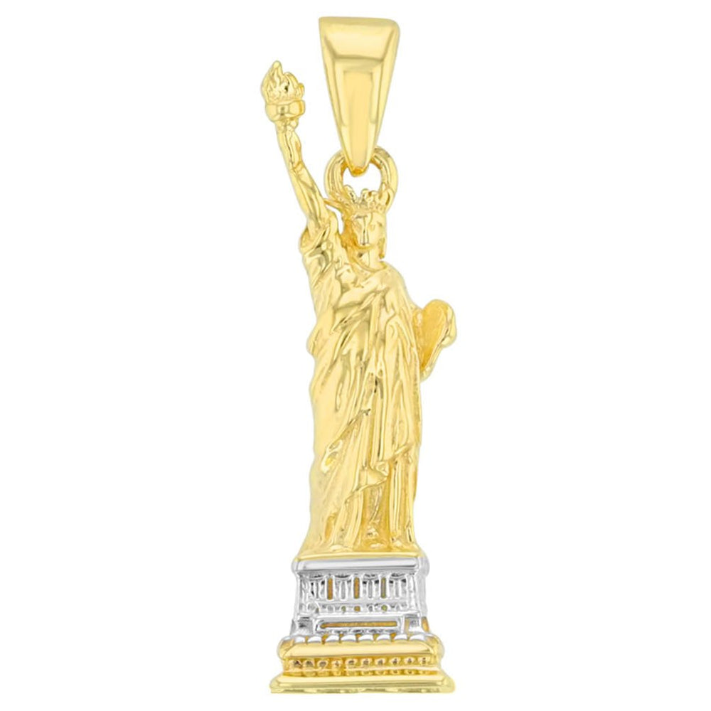 Solid 14K Gold Statue of Liberty Charm Pendant - Yellow Gold