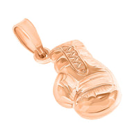 Load image into Gallery viewer, Jewelry America High Polish 14k Gold Necklace with 3D Single Boxing Glove Charm Sports Pendant - Rose Gold
