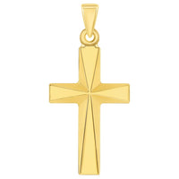 Load image into Gallery viewer, 14k Yellow Gold Small Elegant Religious Plain Cross Pendant with Curb Chain Necklace
