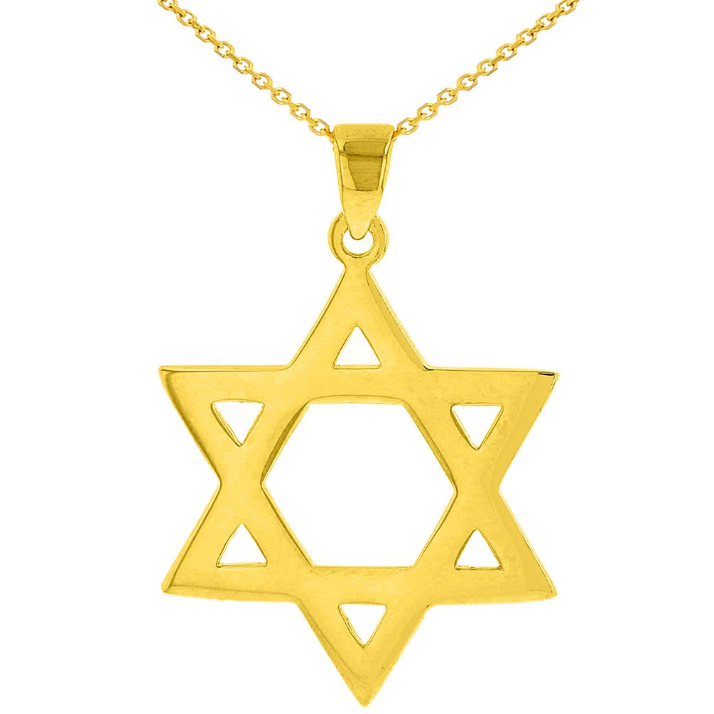 Star Of David Hebrew Pendant Necklace