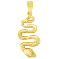 Load image into Gallery viewer, 14k Yellow Gold Snake Slithering Down Pendant Necklace
