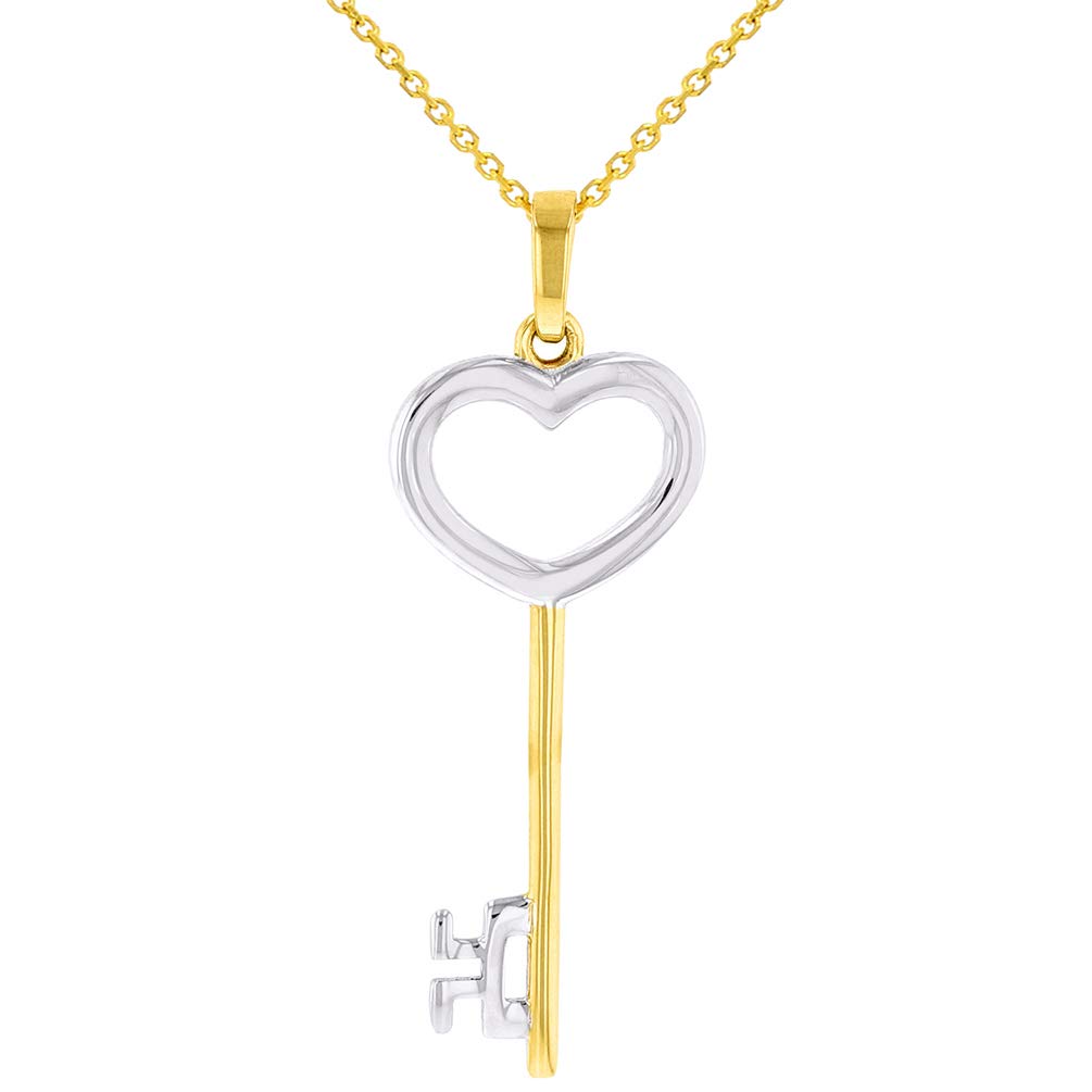 Gold Open Key to My Heart Love Pendant Necklace