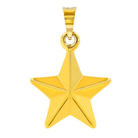 Load image into Gallery viewer, 14K Yellow Gold Simple Star Charm Pendant Necklace with Cuban Chain Necklace
