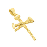 Load image into Gallery viewer, Solid 14k Yellow Gold Religious Nail Cross Charm Pendant (Small)
