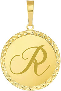 Load image into Gallery viewer, Solid 14k Yellow Gold Mini Uppercase Initial Block Letter R Charm Pendant
