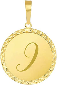 Load image into Gallery viewer, Solid 14k Yellow Gold Mini Uppercase Initial Block Letter I Charm Pendant
