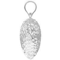 Load image into Gallery viewer, 14k White Gold Sparkle Cut Puffed Heart Charm Pendant
