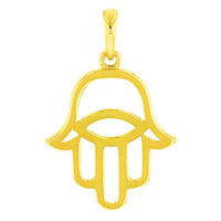 Load image into Gallery viewer, Jewelry America Solid 14K Gold Hamsa Hand of Fatima with Evil Eye Charm Pendant Necklace
