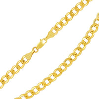 Load image into Gallery viewer, Hollow 14k Yellow Gold 3.5mm Cuban Link Curb Chain Necklace with Lobster Claw Clasp

