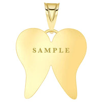 Load image into Gallery viewer, 14k Yellow Gold Engravable Personalized Heart with Angel Wings Pendant Necklace
