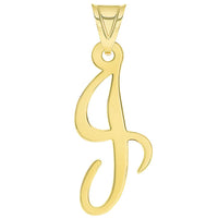 Load image into Gallery viewer, Solid 14k Yellow Gold Script Uppercase Initial Cursive Letter Pendant
