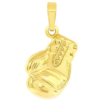 Load image into Gallery viewer, Jewelry America High Polish 14k Gold Necklace with 3D Single Boxing Glove Charm Sports Pendant - Yellow Gold

