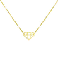 Load image into Gallery viewer, Mini Open Diamond-Shaped Pendant Necklace with Spring Ring Clasp
