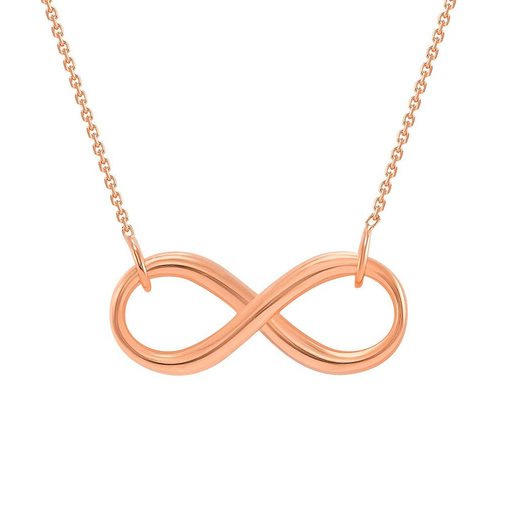 Thick Infinity Love Eternity Necklace with Lobster Claw Clasp