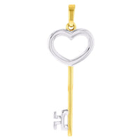 Load image into Gallery viewer, 14K Yellow Gold Key to My Heart Love Pendant
