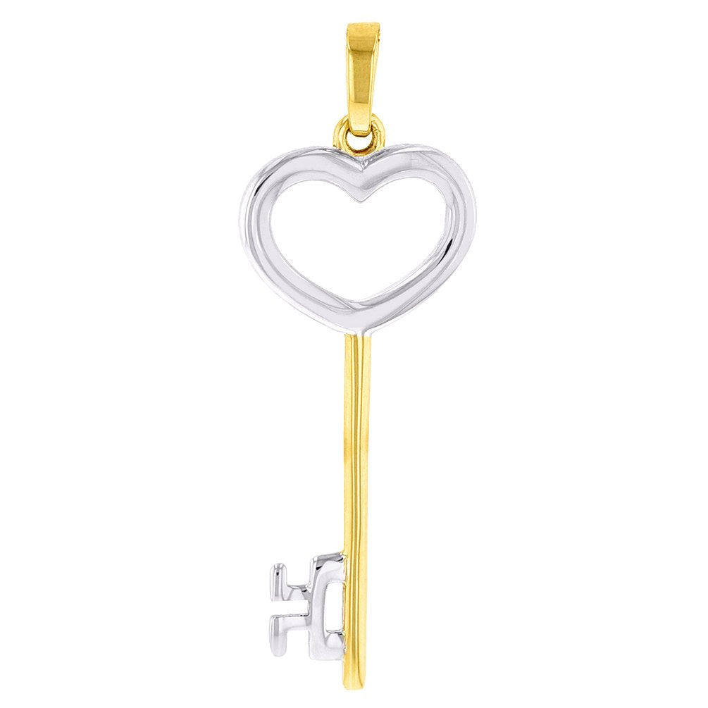 14K Yellow Gold Open Key to My Heart Pendant