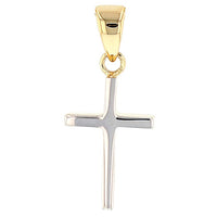 Load image into Gallery viewer, 14k Gold Reversible Dainty Slender Cross Pendant

