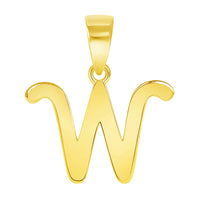 Load image into Gallery viewer, Solid 14k Yellow Gold Mini Uppercase Initial Script Letter Charm Pendant
