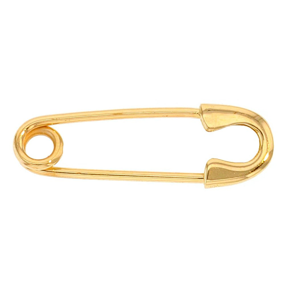 Solid 14k Yellow Gold Simple Safety Pin Brooch