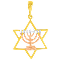 Load image into Gallery viewer, 14K Yellow &amp; Rose Gold Star of David Pendant
