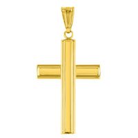 Load image into Gallery viewer, 14K Yellow Gold Plain Religious Cross Pendant
