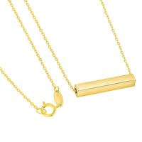 Load image into Gallery viewer, 14k Yellow Gold Engravable Personalized Four Sided Horizontal Bar Necklace with Spring Ring Clasp
