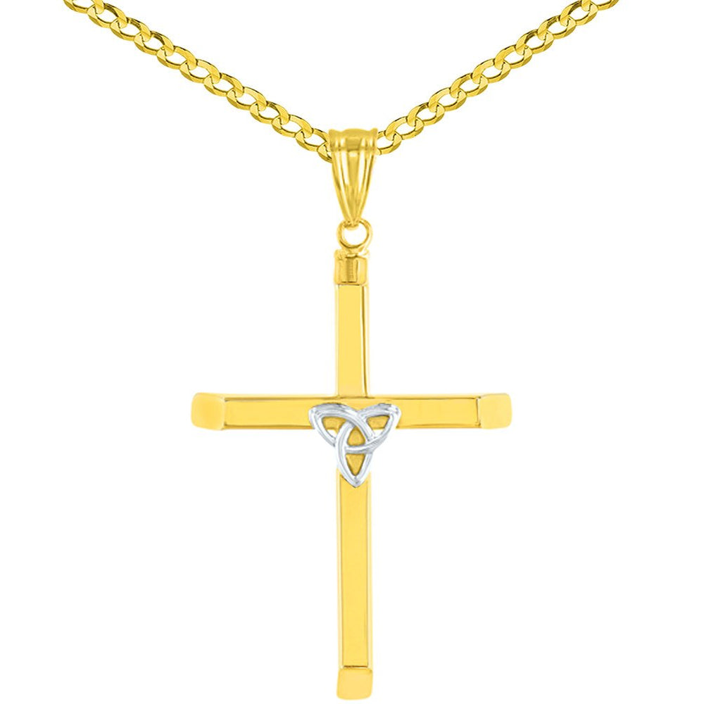 Triquetra Symbol Pendant Cuban Concave Necklace
