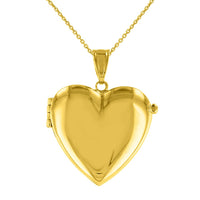 Load image into Gallery viewer, Solid 14K Yellow Gold Heart Shaped Locket Charm Pendant Necklace
