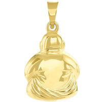 Load image into Gallery viewer, 14k Yellow Gold 3D Meditating Buddha Religious Charm Pendant Necklace
