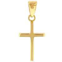 Load image into Gallery viewer, 14k Gold Reversible Dainty Slender Cross Pendant
