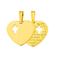 Load image into Gallery viewer, 14K Yellow Gold Heart I Love My Angel Pendant
