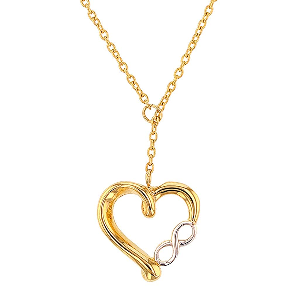 14K Yellow Gold Simple Heart with Infinity pendant