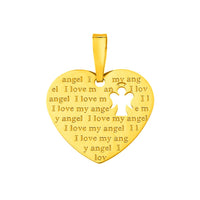 Load image into Gallery viewer, 14K Yellow Gold Heart I Love My Angel Pendant
