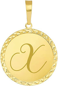 Load image into Gallery viewer, Solid 14k Yellow Gold Mini Uppercase Initial Block Letter X Charm Pendant
