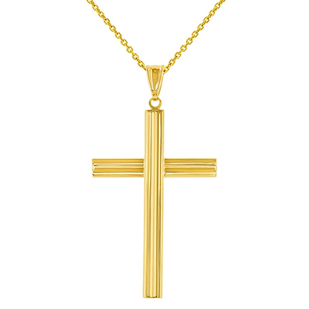 Plain gold shop cross pendant