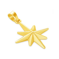 14k Yellow Gold 3D 8 Pointed North Star Pendant with Rolo 14k Yellow Gold 3D 8 Pointed North Star Pendant with Rolo