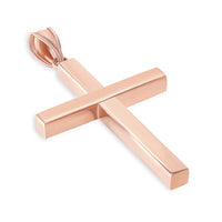Load image into Gallery viewer, 14K Rose Gold Simple Religious Cross Pendant with High Polish Finish
