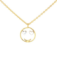 Load image into Gallery viewer, 14K Yellow Gold Smiley Face with Eyes Necklace
