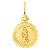 Load image into Gallery viewer, 14k Yellow Gold Mini Sacred Heart of Jesus and Guadalupe Medallion Charm Pendant Necklace
