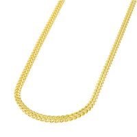 Load image into Gallery viewer, 14k Yellow Gold or White Gold 2mm D/C Hollow Square Franco Chain Necklace with Lobster Claw Clasp
