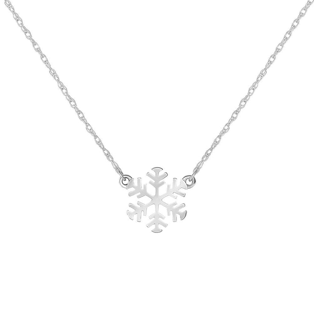 Mini Snowflake Necklace with Spring Ring Clasp (16" to 18" Adjustable Chain)