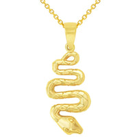 Load image into Gallery viewer, 14k Yellow Gold Snake Slithering Down Pendant Necklace
