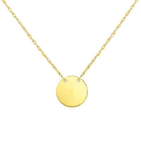 Load image into Gallery viewer, Mini Plain Circle Disc Necklace with Spring Ring Clasp
