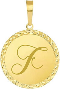 Load image into Gallery viewer, Solid 14k Yellow Gold Mini Uppercase Initial Block Letter F Charm Pendant
