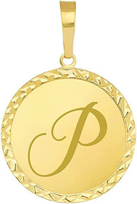 Load image into Gallery viewer, Solid 14k Yellow Gold Mini Uppercase Initial Block Letter P Charm Pendant
