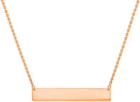Load image into Gallery viewer, Solid 14k Yellow Gold, White Gold, or Rose Gold Engravable Personalized Bar Necklace with Spring Ring Clasp
