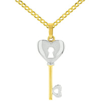 Load image into Gallery viewer, 14K Yellow Gold Key to My Heart Pendant
