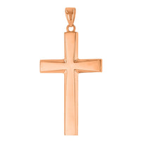 Load image into Gallery viewer, 14K Rose Gold Plain &amp; Simple Religious Cross Pendant
